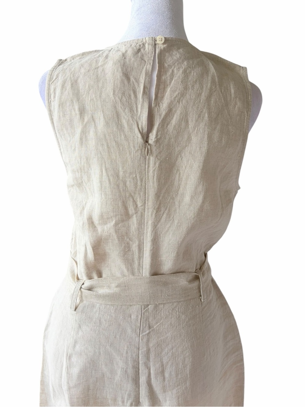 Reformation Naomi Linen Sleeveless Wide-Leg Jumpsuit - Natural - Picture 7 of 9